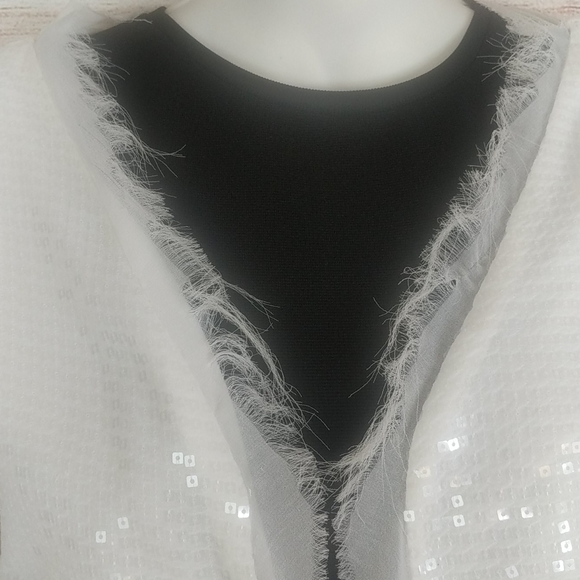Trinity sequines White Jacket 3/4 Sleeve sz small - Picture 2 of 10
